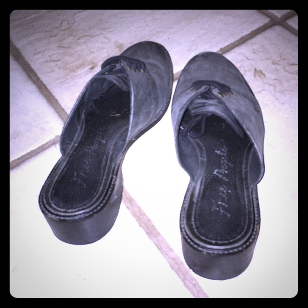 FREE PEOPLE Grey OXFORD MULES BLACK LACES 38